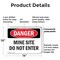 Signmission Mine Site Do Not Enter Danger Sign, Plastic, 14in W x 10in L, 2PK OS-2PACK-DS-P-1014-L-2152 - alternate 5